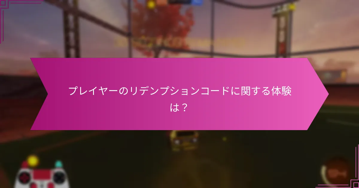 プレイヤーのリデンプションコードに関する体験は？